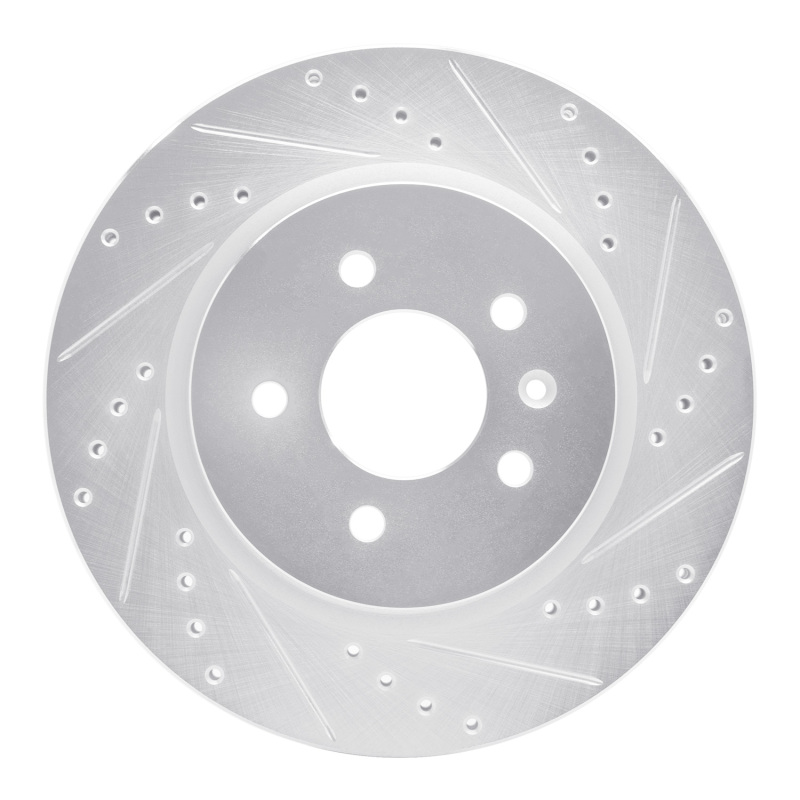 Buick Regal Sportback Brake Rotor (1) - Rear Right - R1 Concepts - Drilled & Slotted - Silver - `16-`20